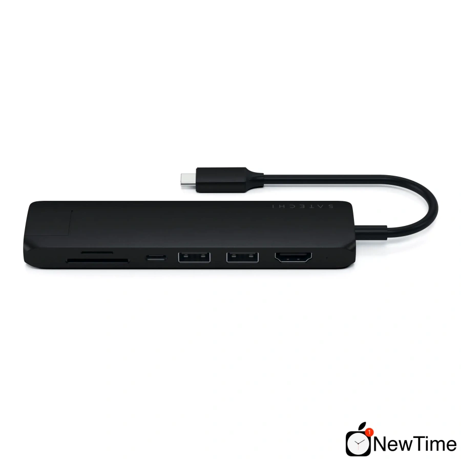 Satechi Aluminum Type-C Slim Multi-Port with Ethernet Adapter Black (ST-UCSMA3K)