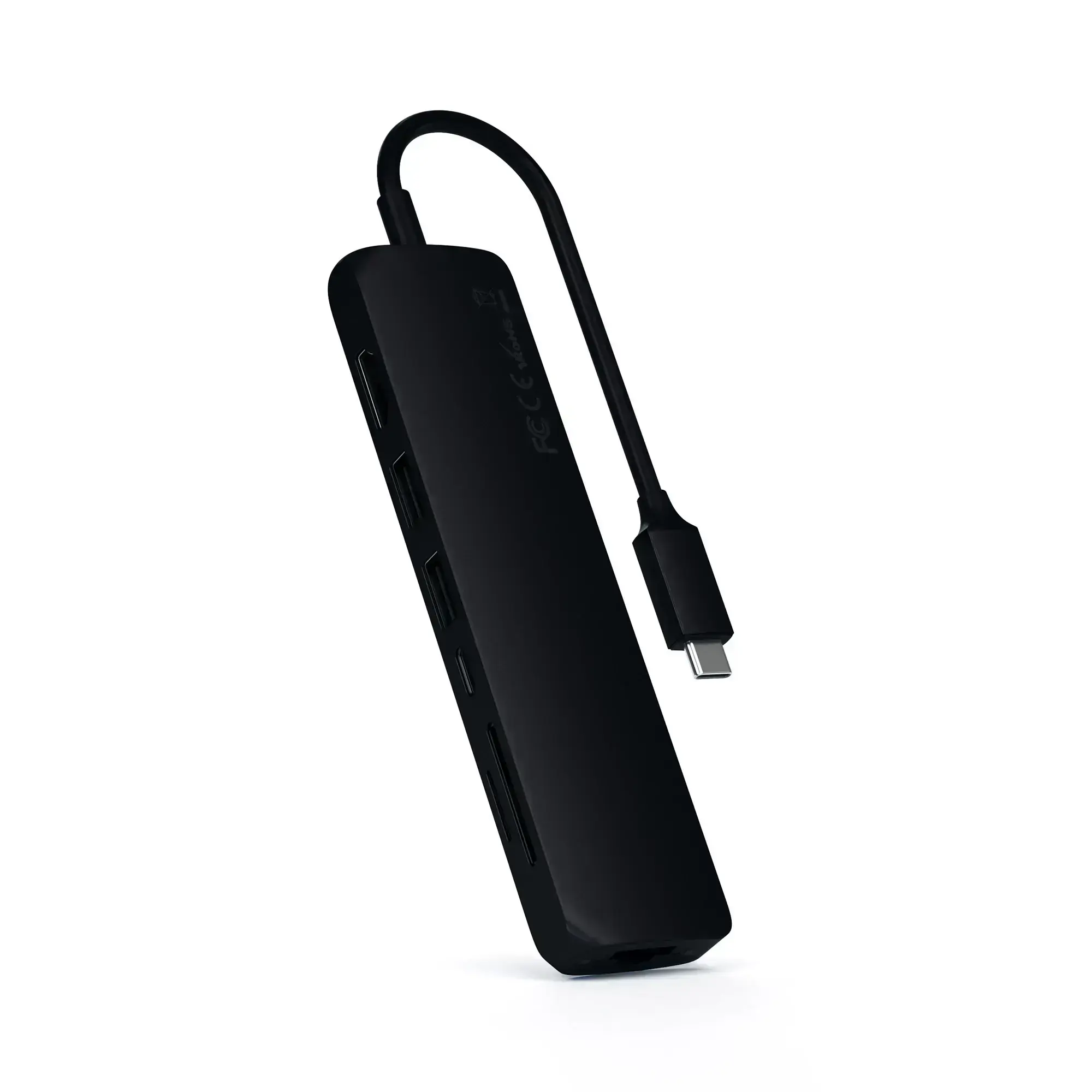 Satechi Aluminum Type-C Slim Multi-Port with Ethernet Adapter Black (ST-UCSMA3K)
