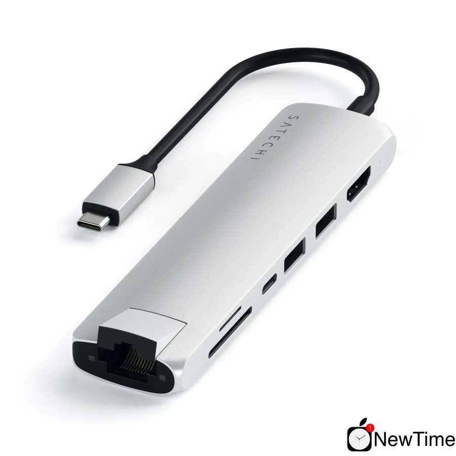 Satechi Slim Multi-Port with Ethernet Adapter Silver (ST-UCSMA3S)