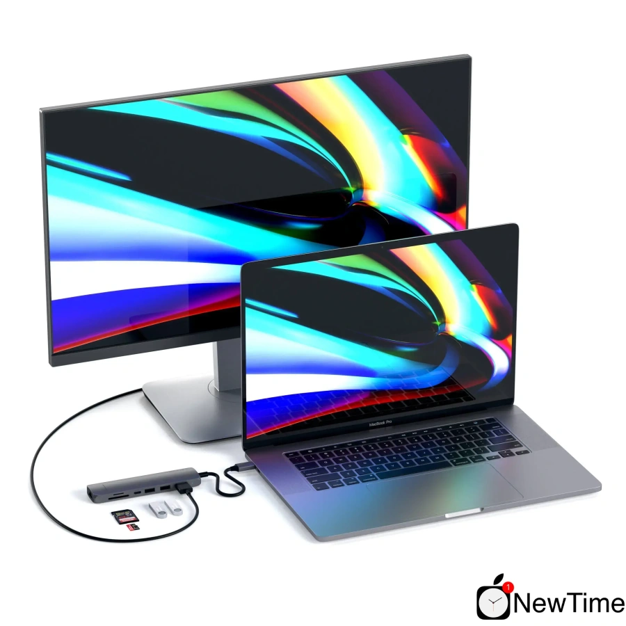 Satechi Slim Multi-Port with Ethernet Adapter Space Gray (ST-UCSMA3M)