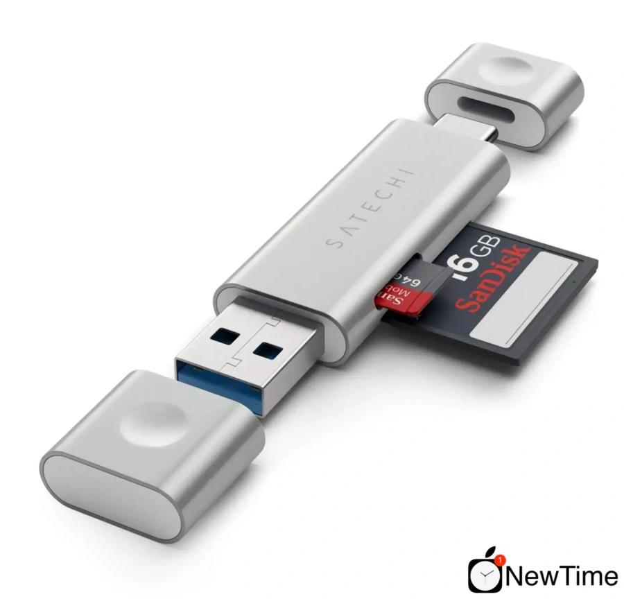 Satechi Aluminum Type-C USB 3.0 and Micro / SD Card Reader Silver (ST-TCCRAS)