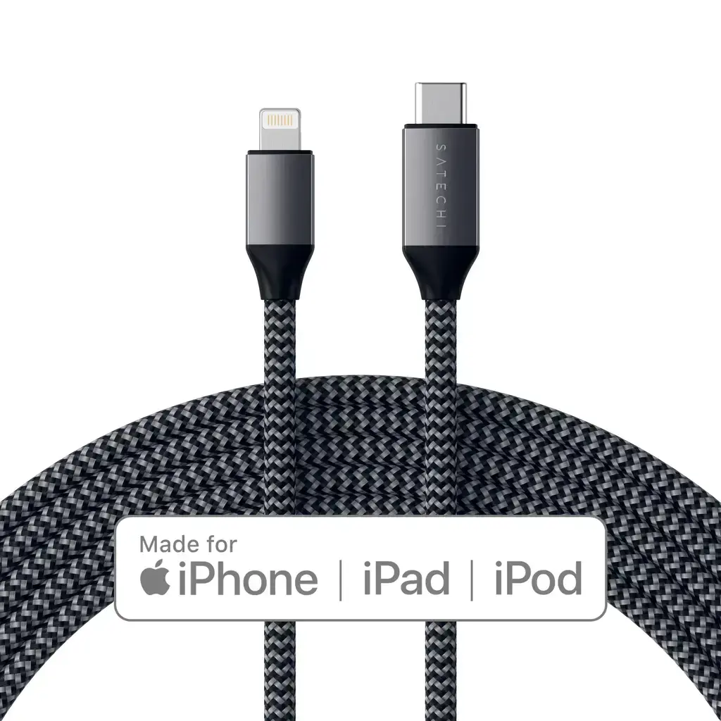 Satechi USB-C to Lightning Cable Space Gray (1.8 m) (ST-TCL18M)