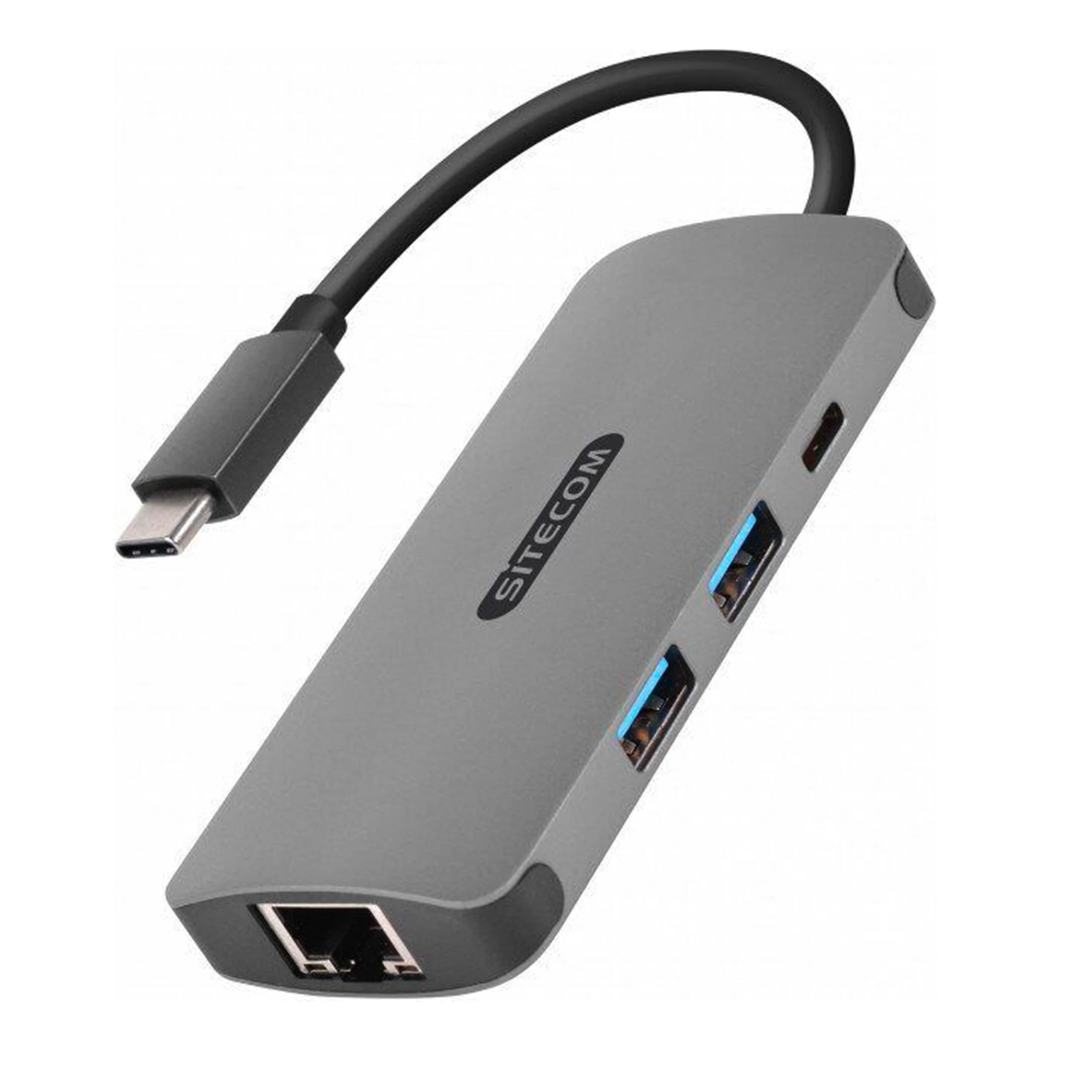Sitecom USB-C to Gigabit LAN Adapter with USB-C to Power Delivery + 2 USB 3.0 (CN-378)