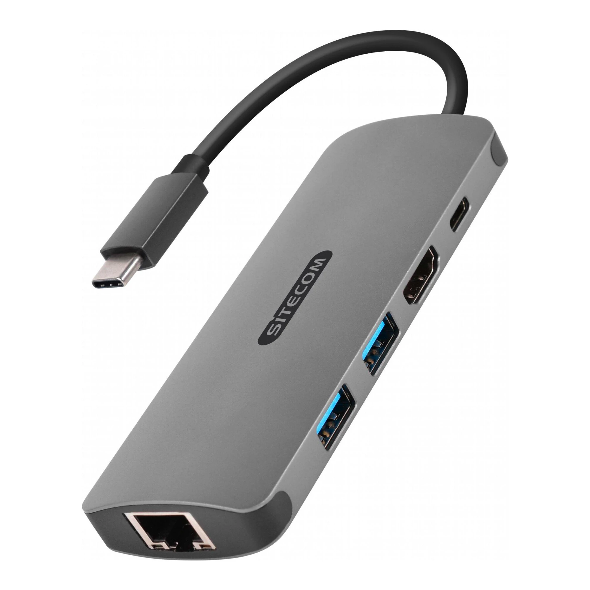 Sitecom USB-C to HDMI + Gigabit LAN Adapter with USB-C Power Delivery (CN-379)