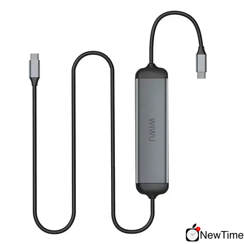 WiWU Alpha A521H 5 in 1 USB-C Hub Gray