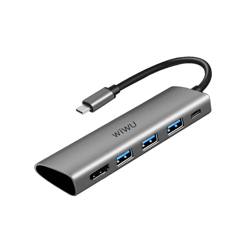WiWU Alpha A531H 5 in 1 USB-C Hub Gray