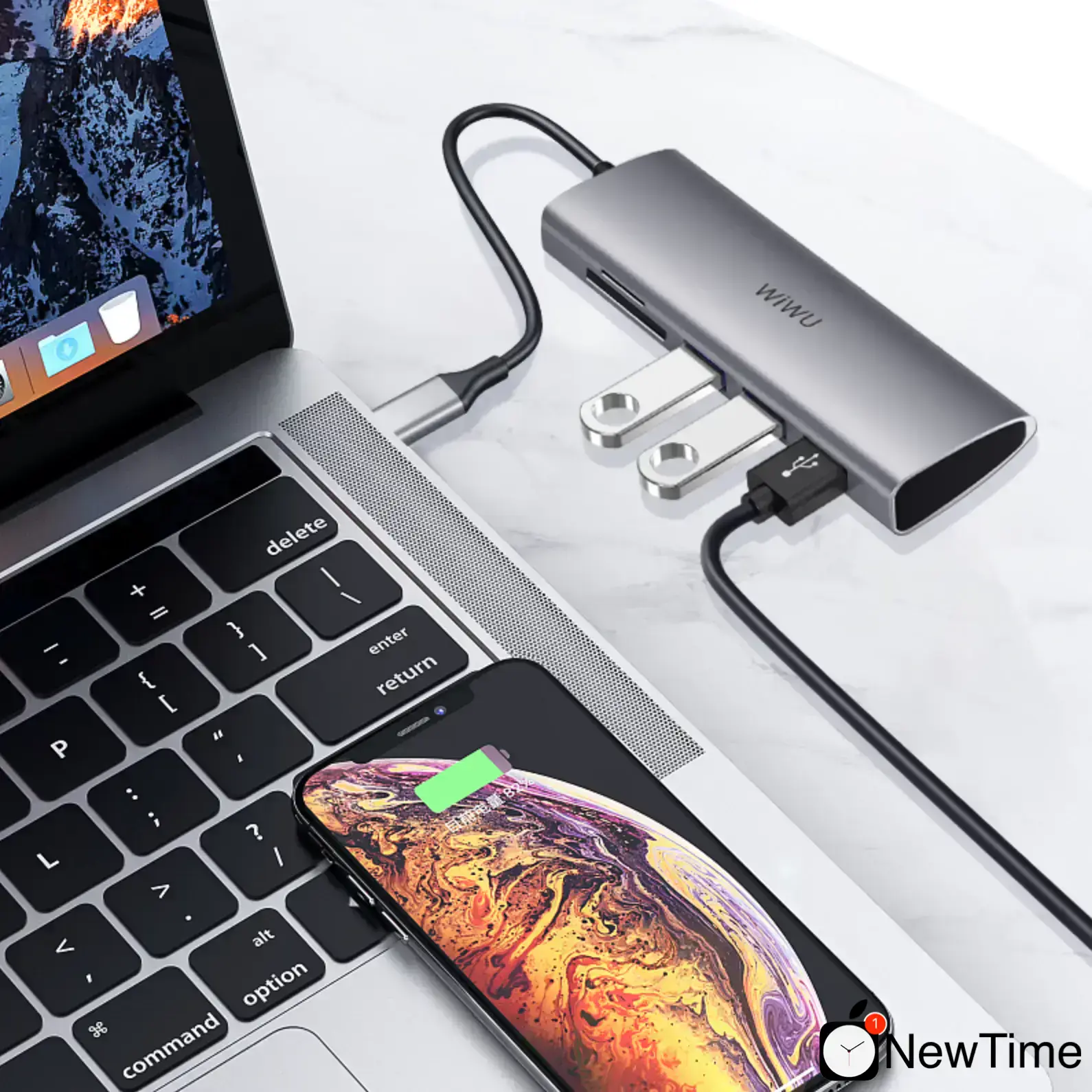 WiWU Alpha A532ST 5 in 1 USB-C Hub Gray