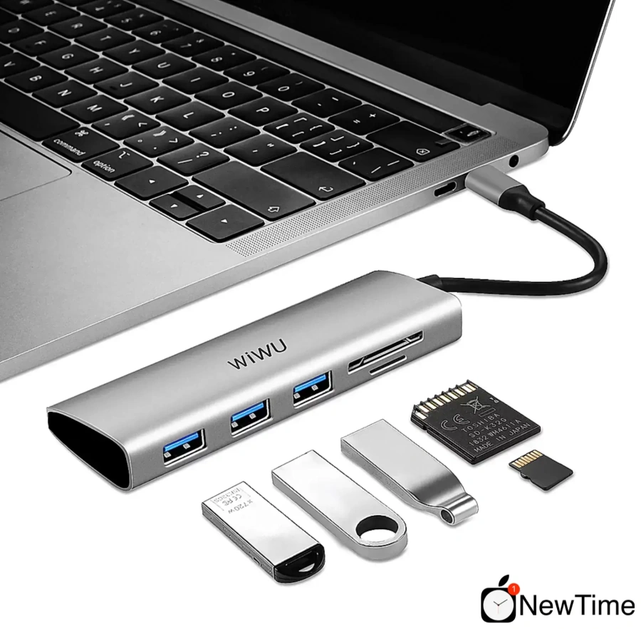 WiWU Alpha A532ST 5 in 1 USB-C Hub Gray