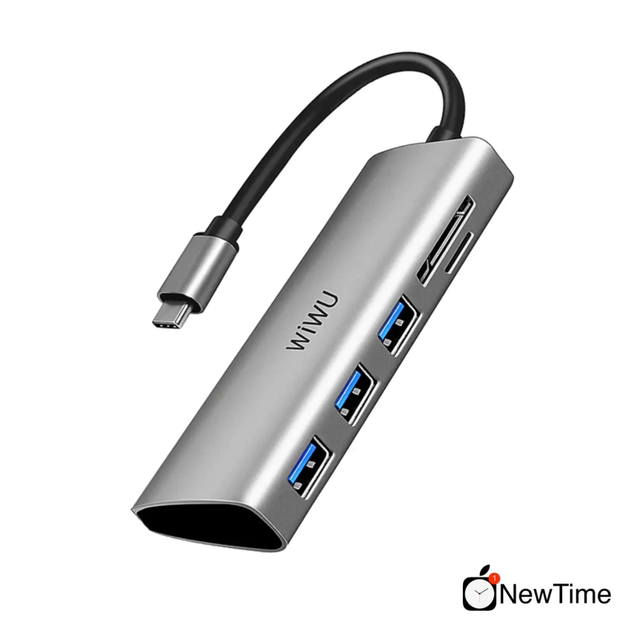 WiWU Alpha A532ST 5 in 1 USB-C Hub Gray