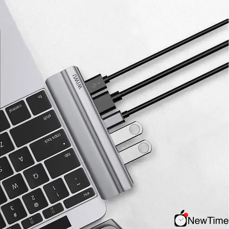 WiWU 8 in 1 USB-C Hub Gray (T9)