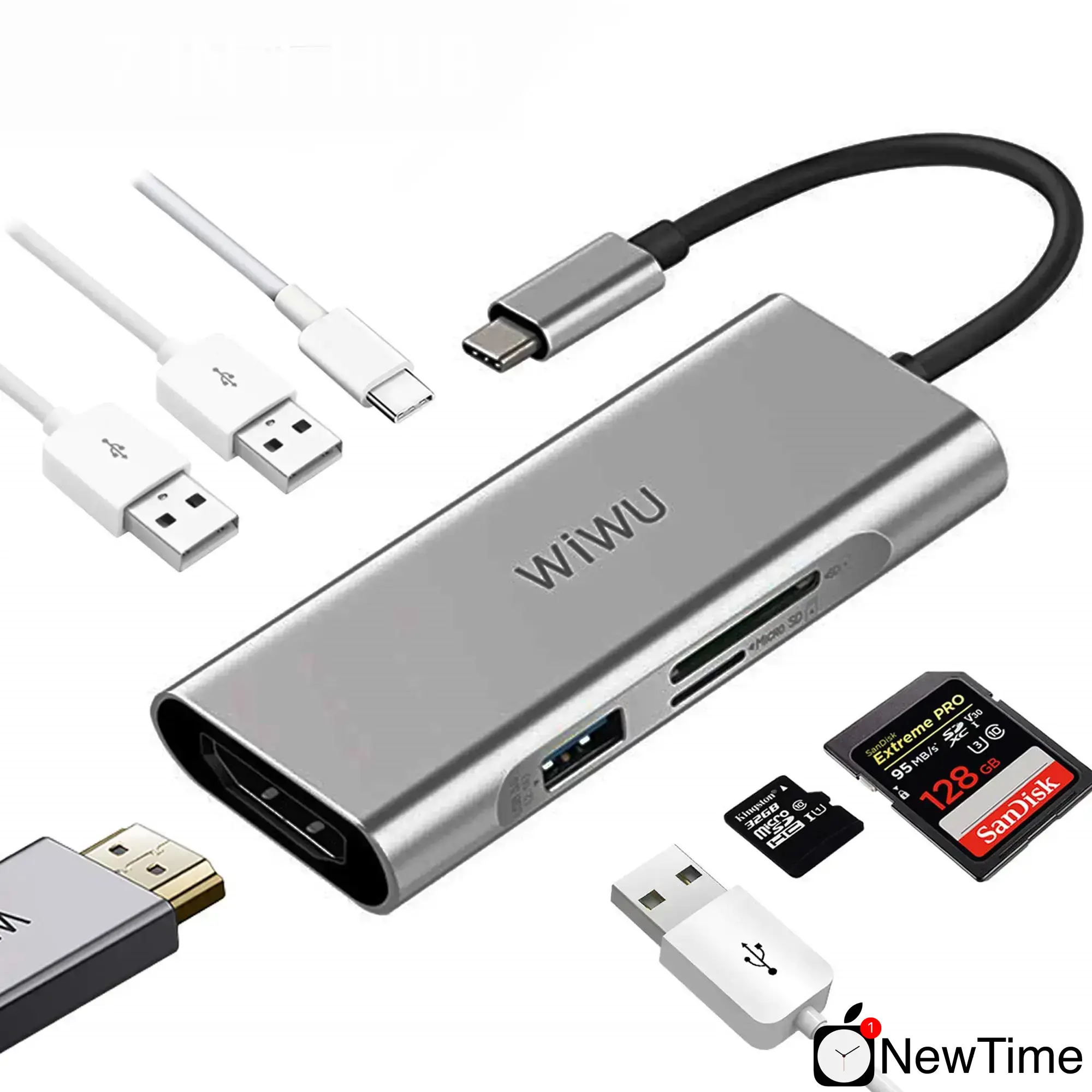 WiWU Apollo A731TH 7 in 1 USB-C Hub Gray