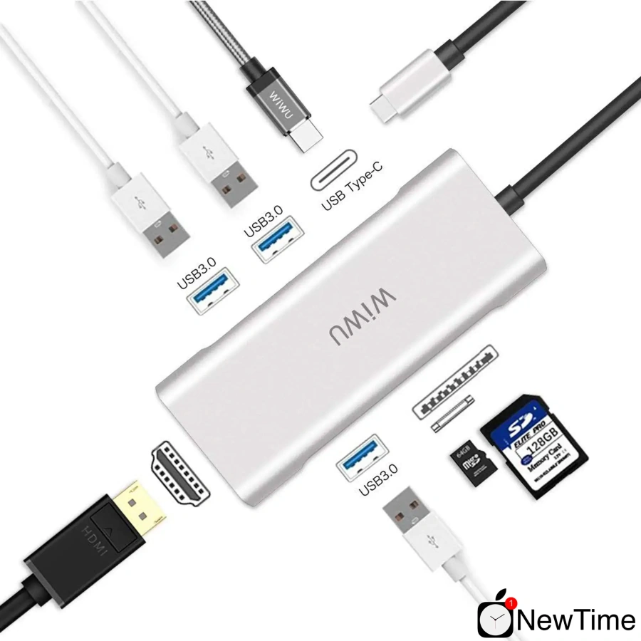 WiWU Apollo A731TH 7 in 1 USB-C Hub Gray