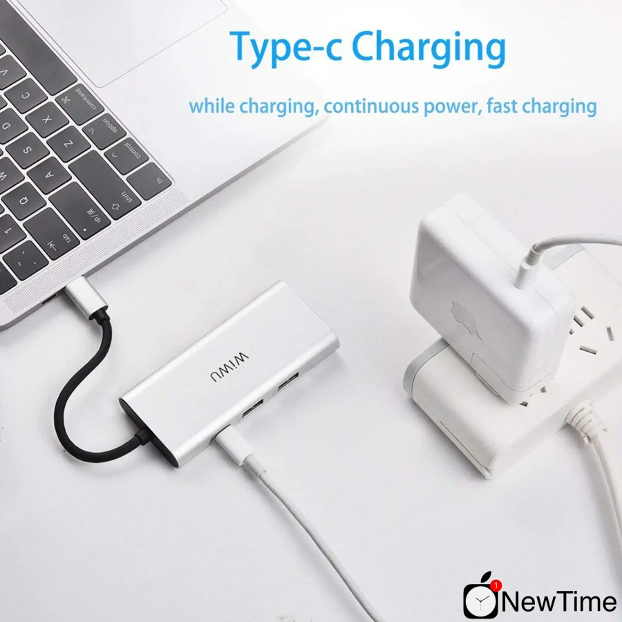 WiWU Apollo A731TH 7 in 1 USB-C Hub Silver