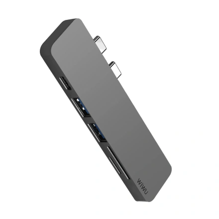 WiWU T8 Lite 5 in 1 USB-C Hub Gray