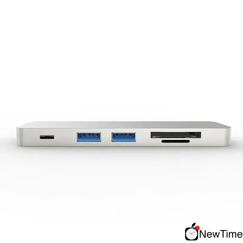 WiWU T8 Lite 5 in 1 USB-C Hub Silver