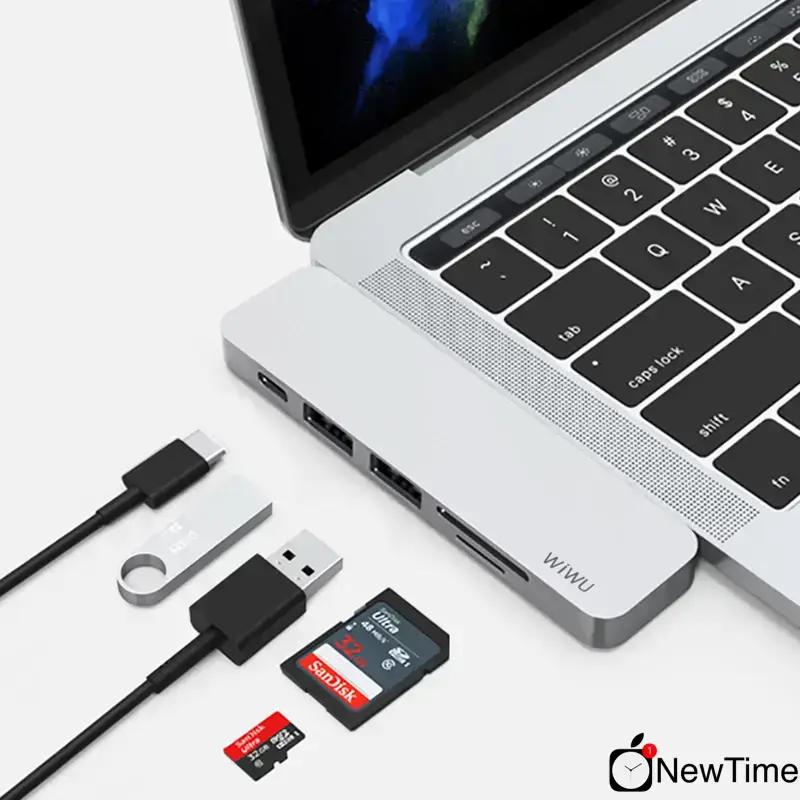 WiWU T8 Lite 5 in 1 USB-C Hub Silver
