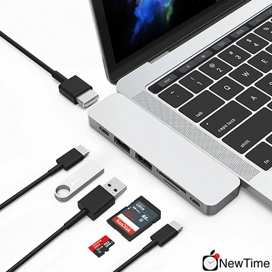 WiWU T8 7 in 1 USB-C Hub Silver