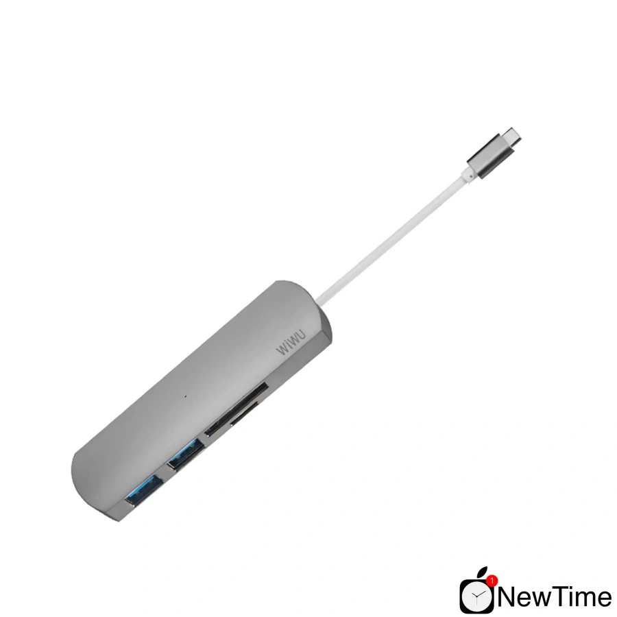 WiWU T2 4 in 1 USB-C Hub Gray