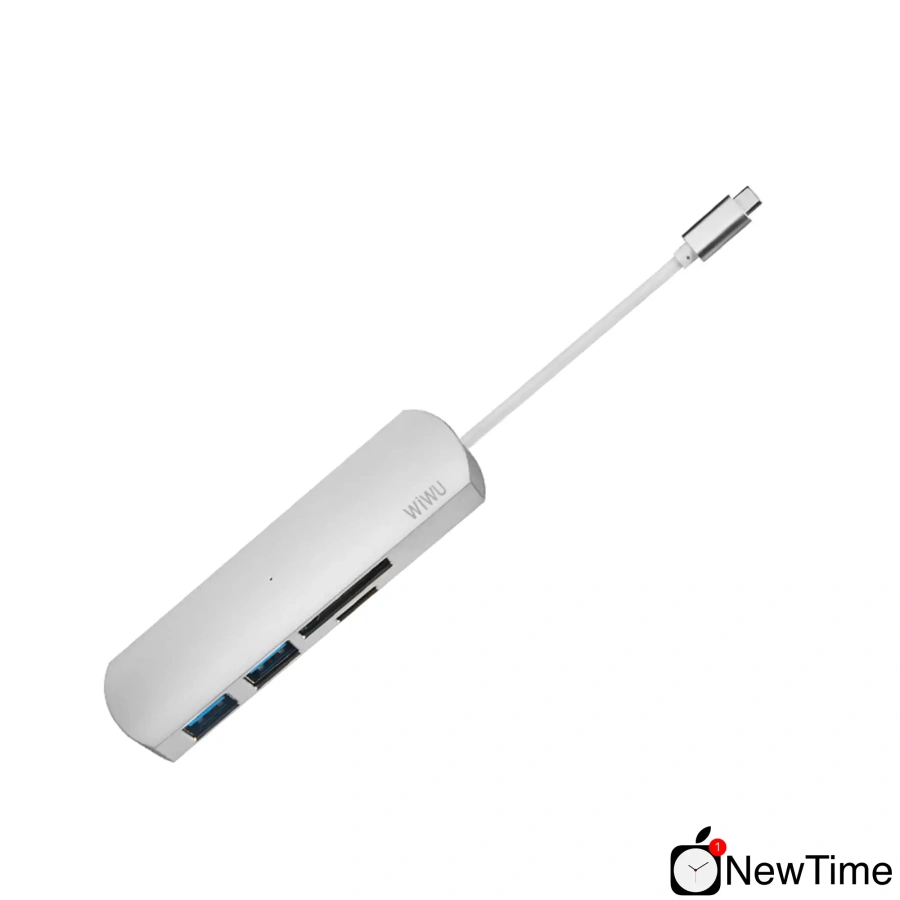 WiWU T2 4 in 1 USB-C Hub Silver