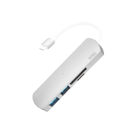 WiWU T2 4 in 1 USB-C Hub Silver