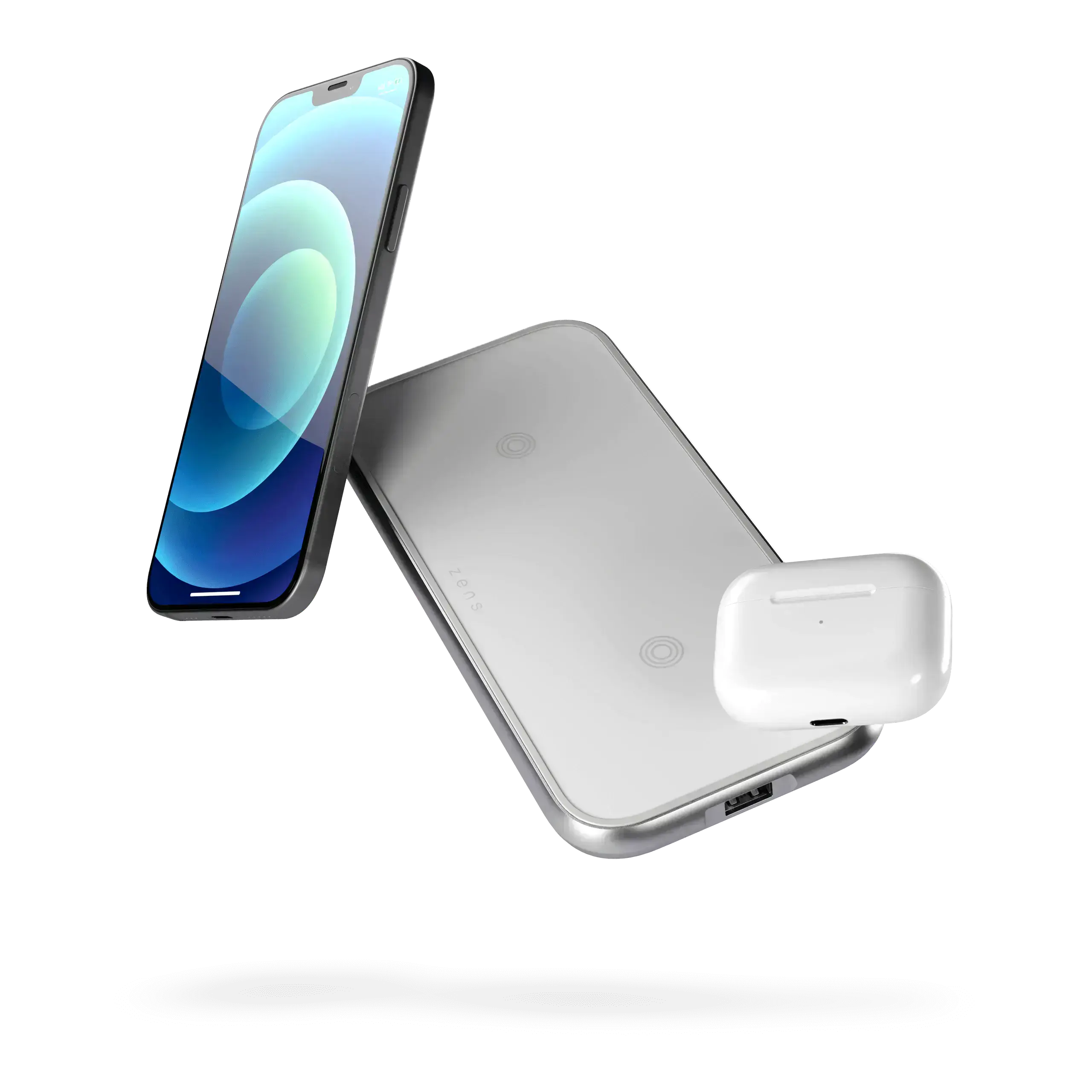 Zens Dual Aluminium Wireless Charger White with 30W USB-C PD Wall Charger (ZEDC10W/00)