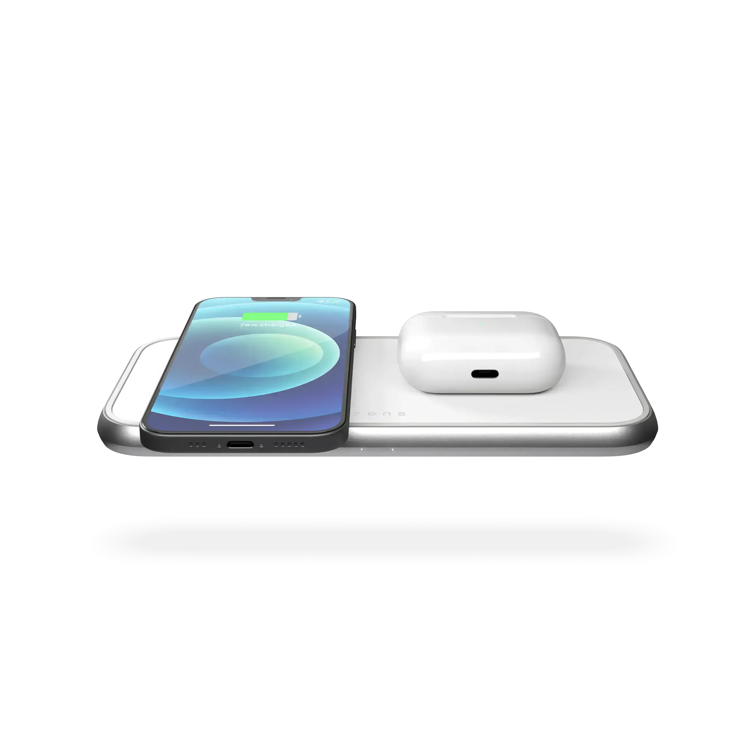 Zens Dual Aluminium Wireless Charger White with 30W USB-C PD Wall Charger (ZEDC10W/00)