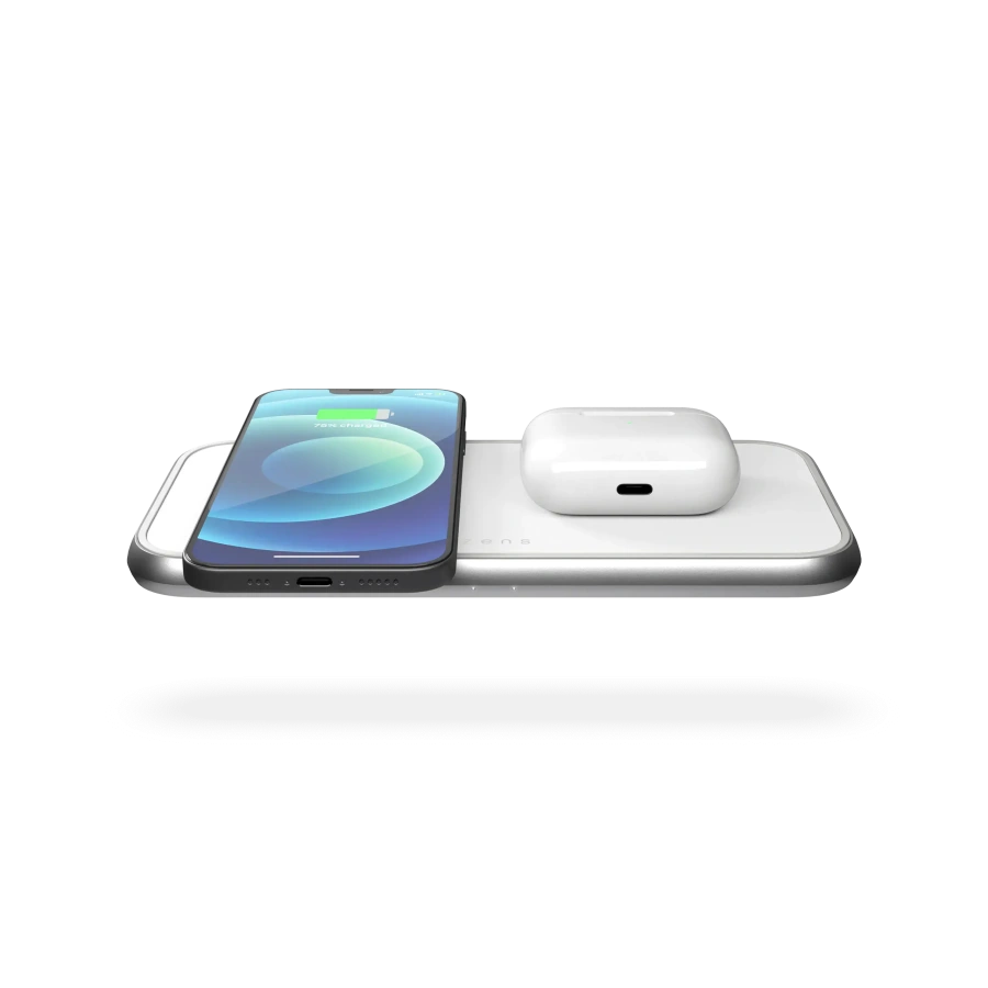 Zens Dual Aluminium Wireless Charger White with 30W USB-C PD Wall Charger (ZEDC10W/00)