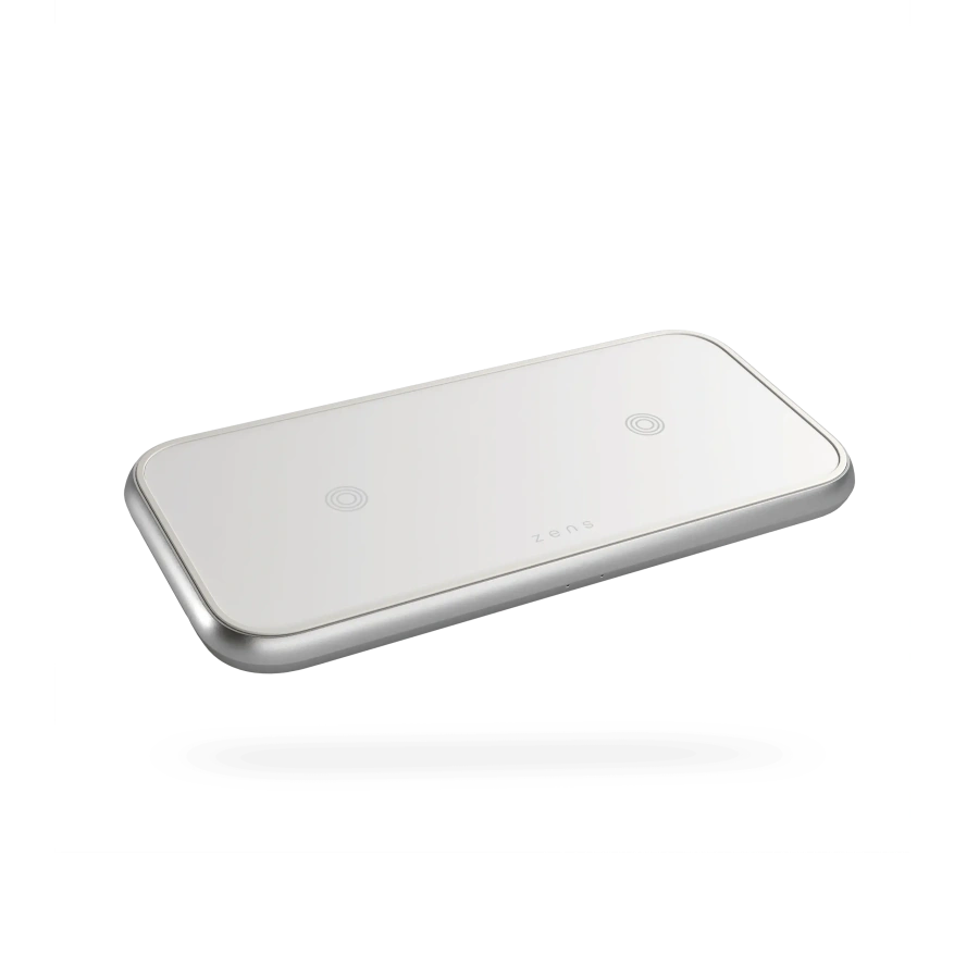 Zens Dual Aluminium Wireless Charger White with 30W USB-C PD Wall Charger (ZEDC10W/00)