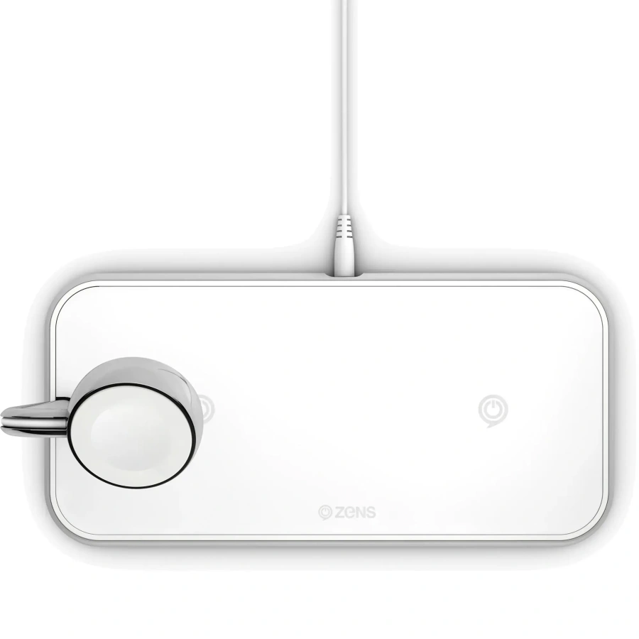 Zens Dual + Watch Aluminium Wireless Charger - White (ZEDC05W/00)