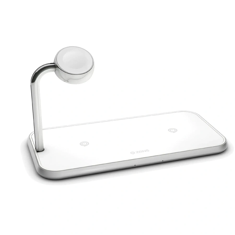 Zens Dual + Watch Aluminium Wireless Charger - White (ZEDC05W/00)