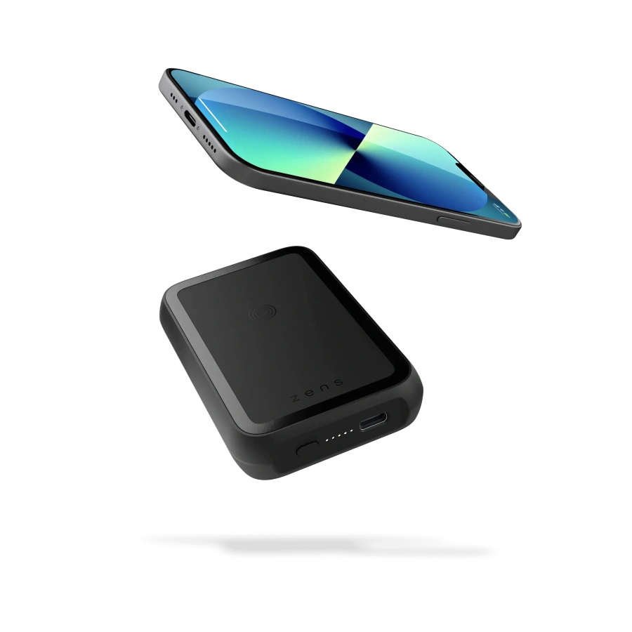 Зовнішній акумулятор з бездротовою зарядкою Zens Magnetic Single Powerbank with Stand 4000 mAh Black (ZEPP02M/00)
