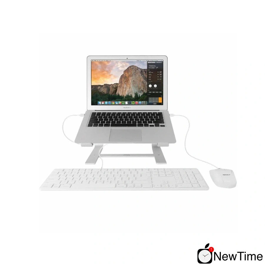 MACALLY Aluminum Horizontal Laptop Stand for Laptops and MacBooks up to 17" (ASTAND)