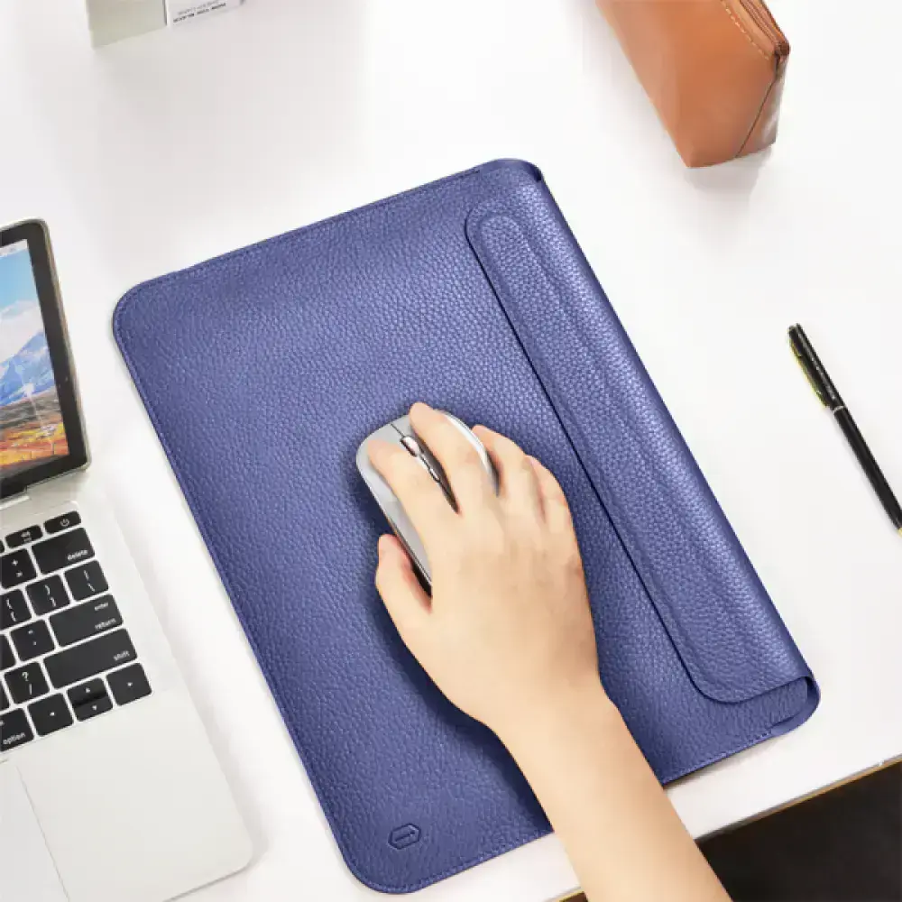 Чохол WIWU Skin Pro Geniunie Leather Sleeve for MacBook Pro 14,2" - Blue