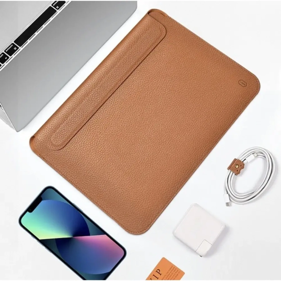 Чехол WIWU Skin Pro Geniunie Leather Sleeve Series для MacBook Pro 16.2" 2021 - Brown