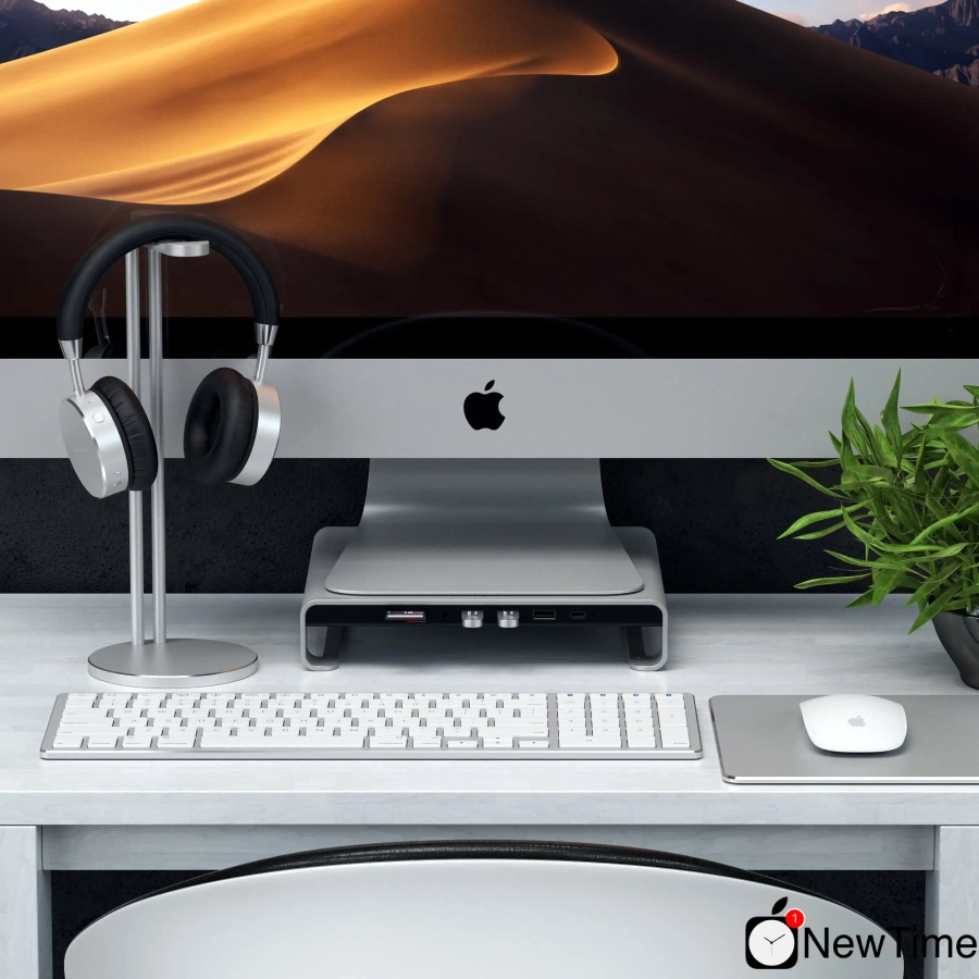 Satechi Aluminum Monitor Stand Hub Silver for iMac (ST-AMSHS)