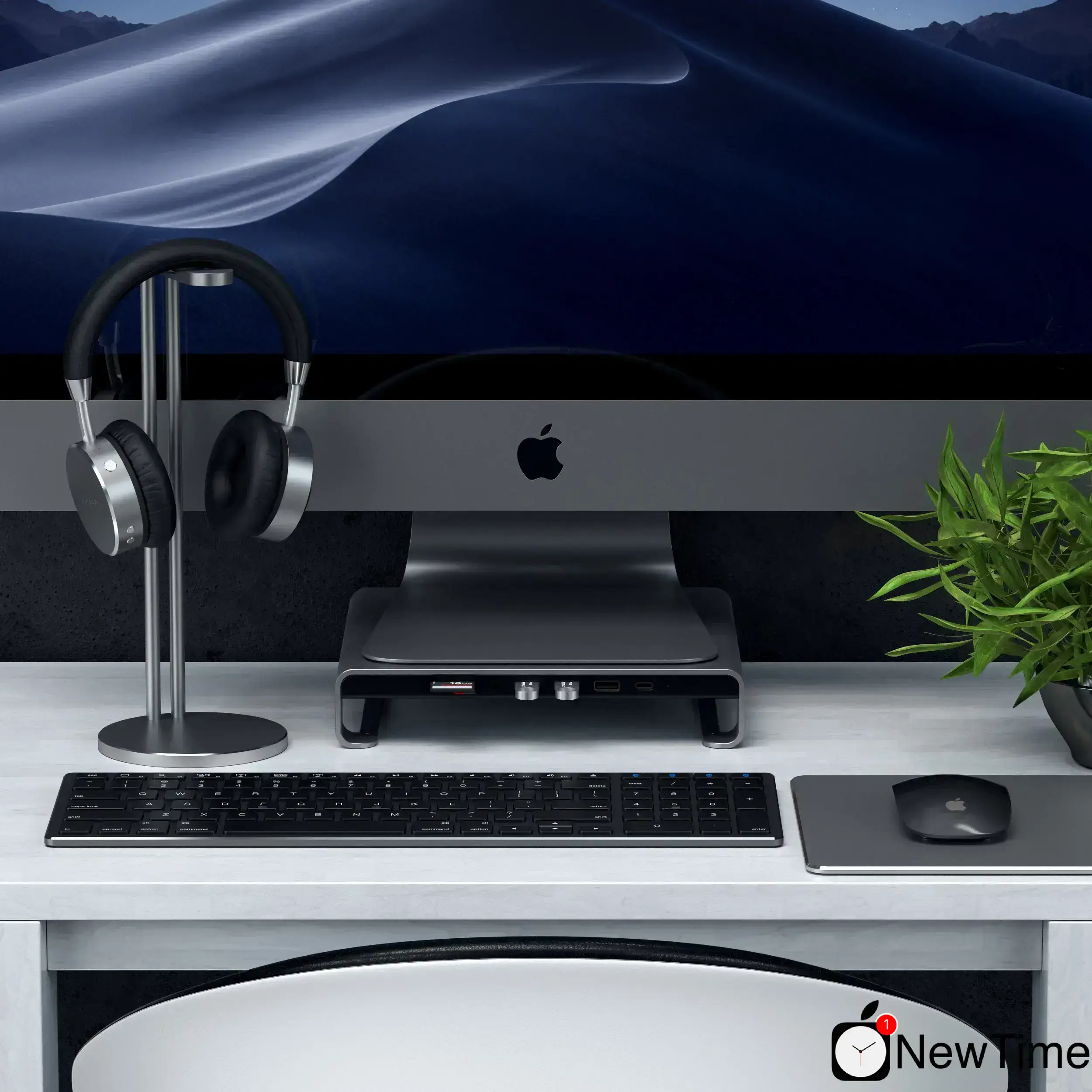 Satechi Aluminum Monitor Stand Hub Space Gray for iMac (ST-AMSHM)