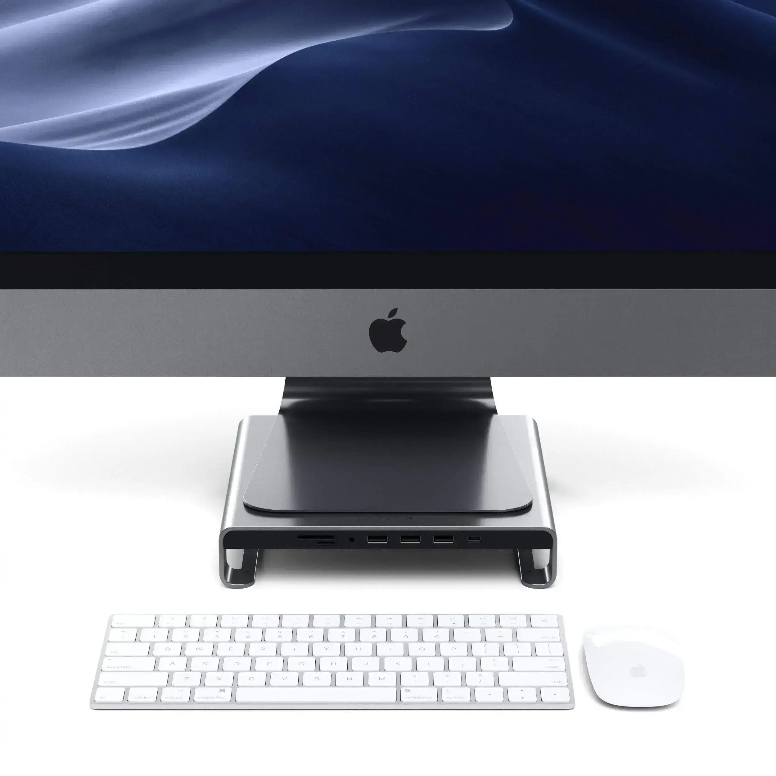 Satechi Aluminum Monitor Stand Hub Space Gray for iMac (ST-AMSHM)