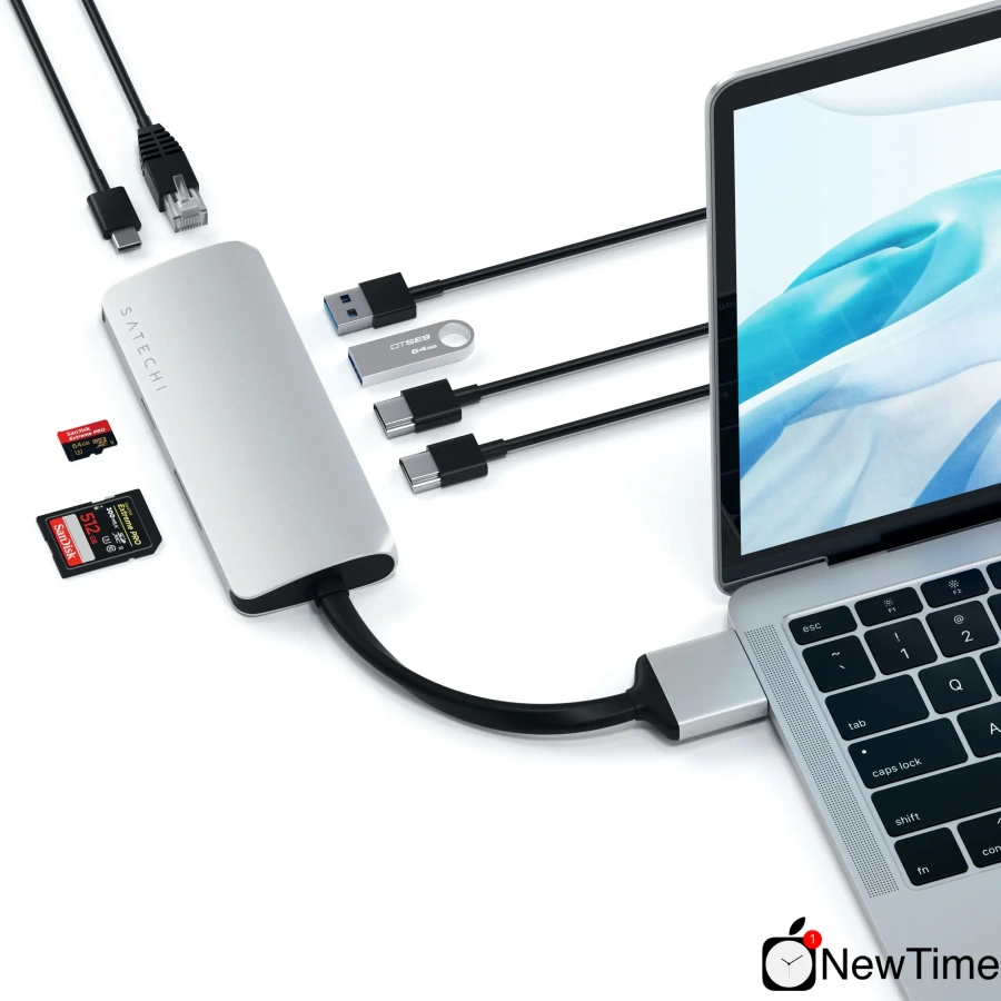 Satechi Aluminum Type-C Dual Multimedia Adapter Silver (ST-TCDMMAS)