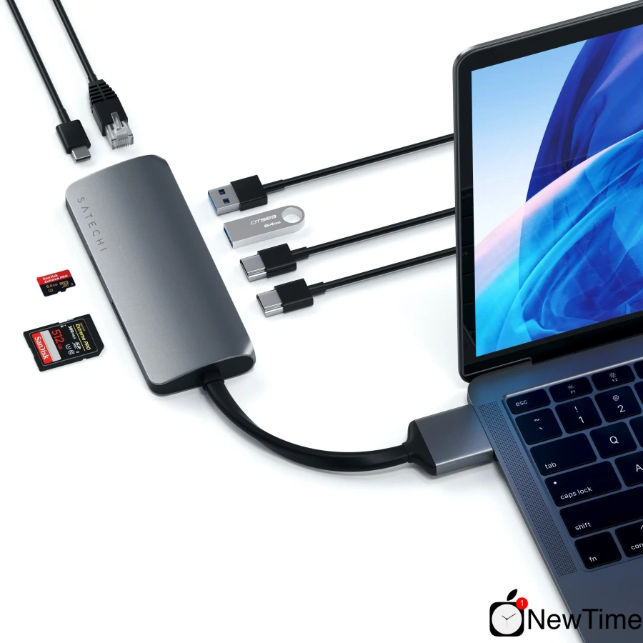 Satechi Aluminum Type-C Dual Multimedia Adapter Space Gray (ST-TCDMMAM)