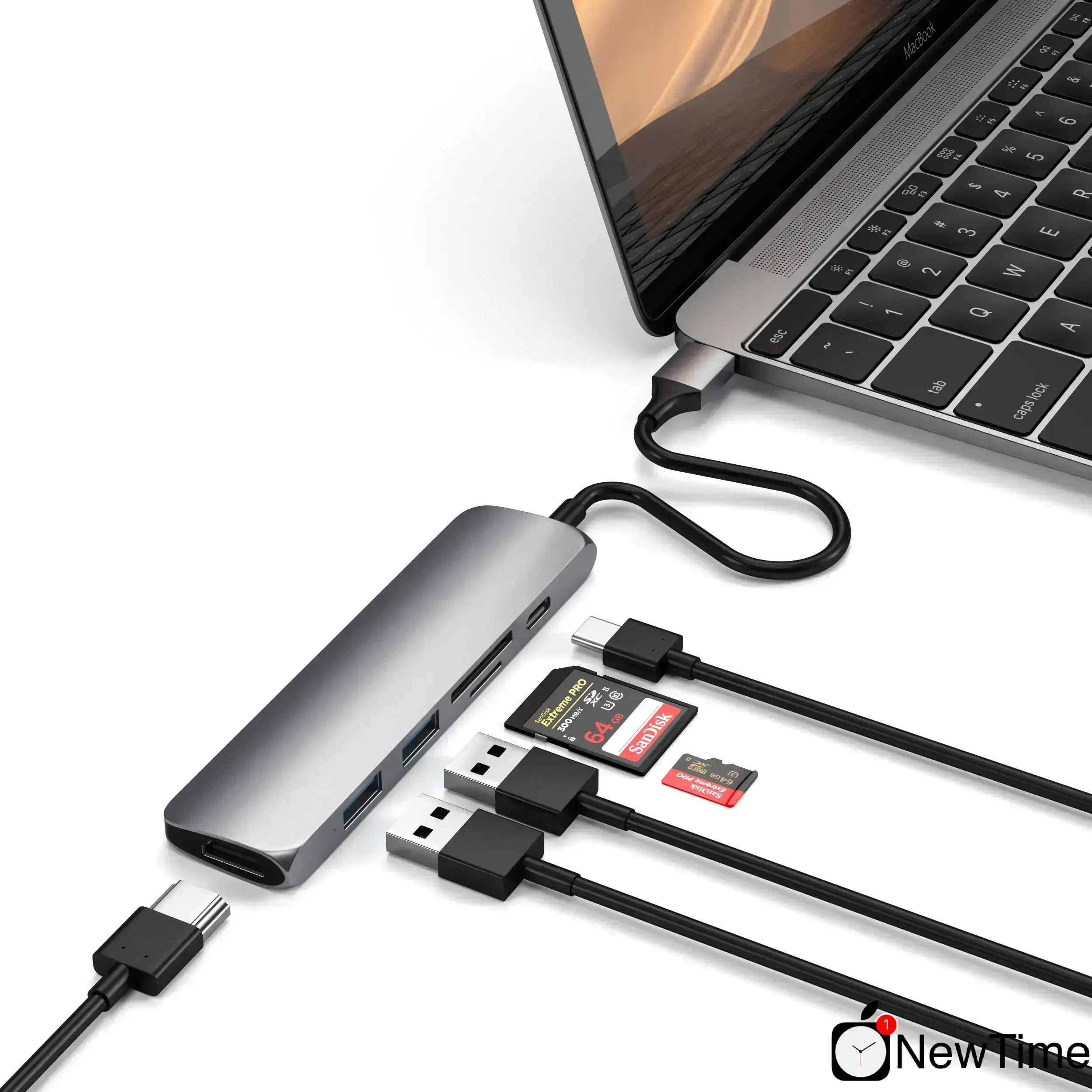 Satechi Slim V2 Aluminum Type-C Multi-Port Adapter 4K Space Gray (ST-SCMA2M)