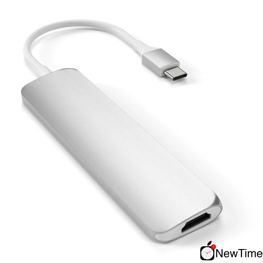 Satechi Slim V2 Aluminum Type-C Multi-Port Adapter 4K Silver (ST-SCMA2S)