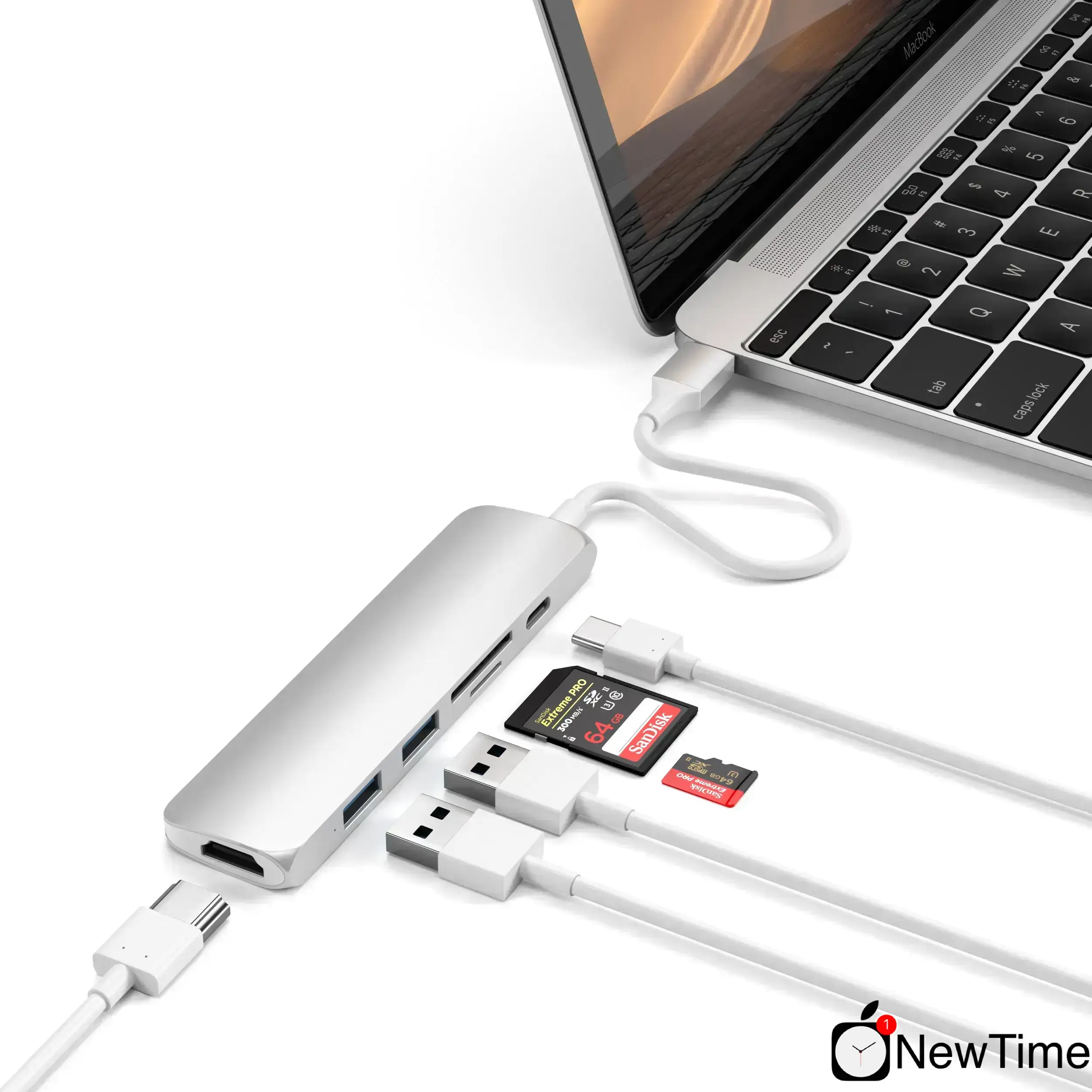 Satechi Slim V2 Aluminum Type-C Multi-Port Adapter 4K Silver (ST-SCMA2S)