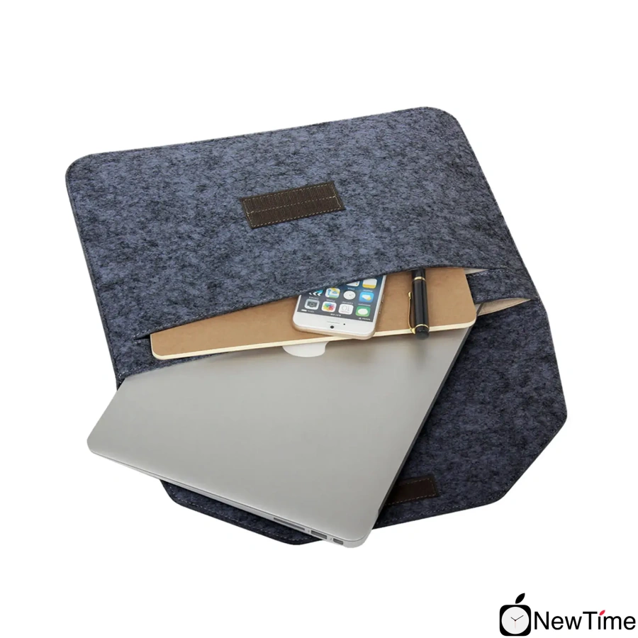 Чехол-конверт из войлока Voground Dark Grey для MacBook Pro 13" 2016 - 2020 и MacBook Air 13" 2018 - 2020