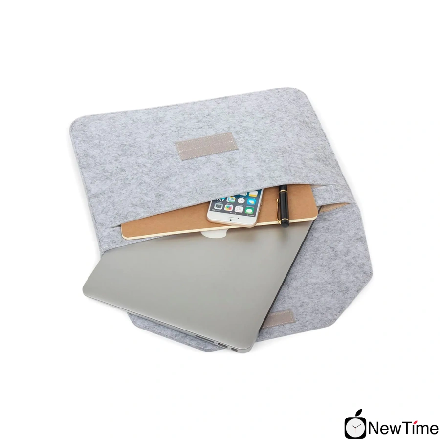 Чехол-конверт из войлока Voground Silver для MacBook Pro 13" 2016 - 2020 и MacBook Air 13" 2018 - 2020