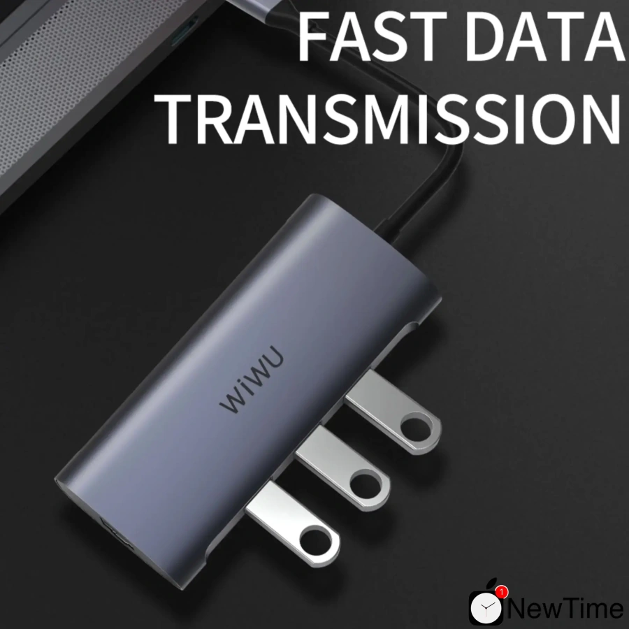 WiWU Alpha A831HRT 8 in 1 USB-C Hub Gray