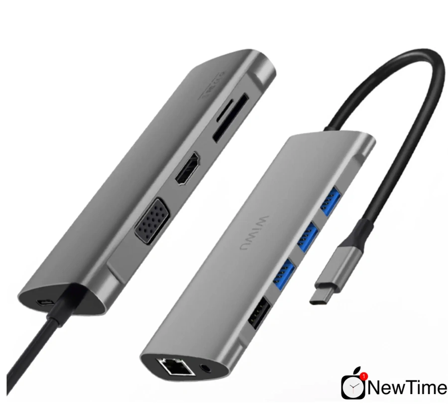 WiWU Alpha A11 11 in 1 USB-C Hub Gray