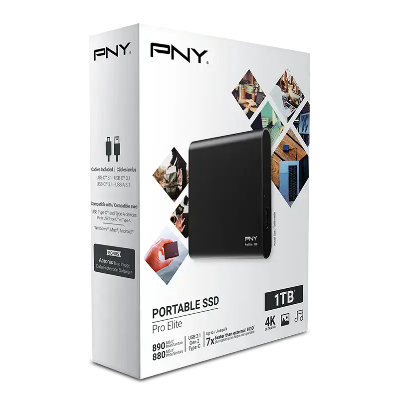 SSD накопичувач PNY Pro Elite 1TB USB 3.1 Gen 2 Type-C (PSD0CS2060-1TB-RB)