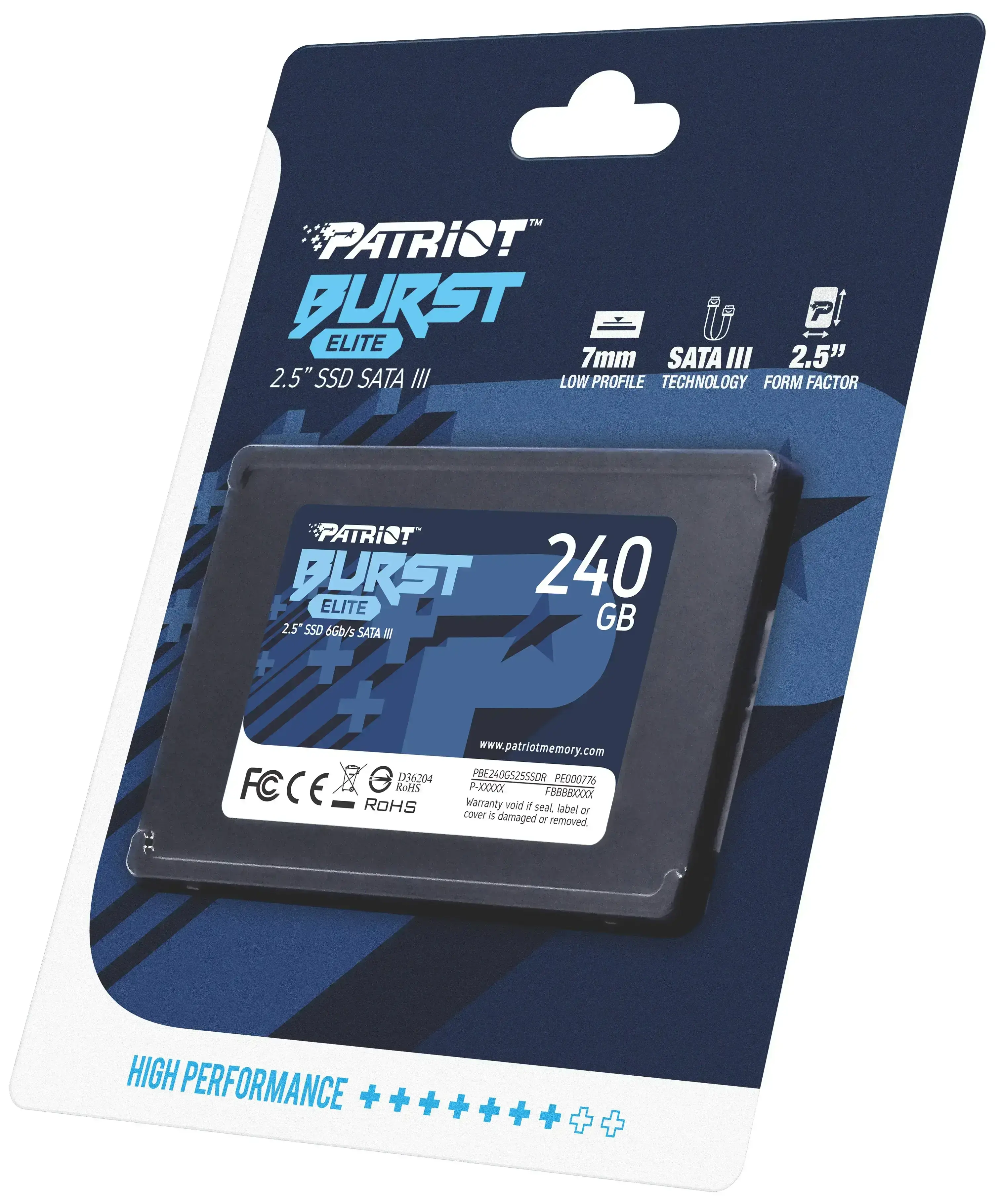 SSD накопитель PATRIOT Burst Elite 240 GB (PBE240GS25SSDR)