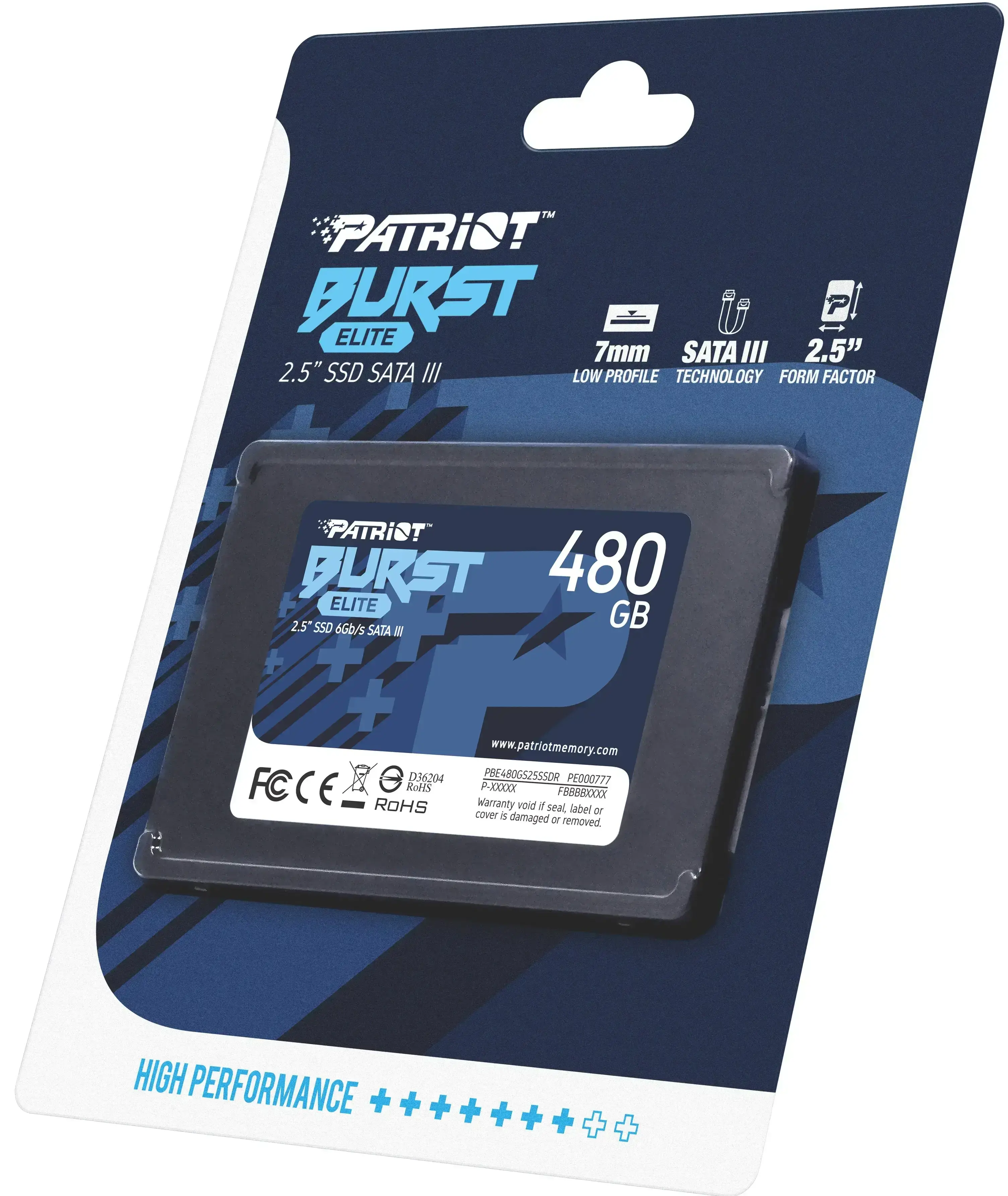 SSD накопитель PATRIOT Burst Elite 480 GB (PBE480GS25SSDR)