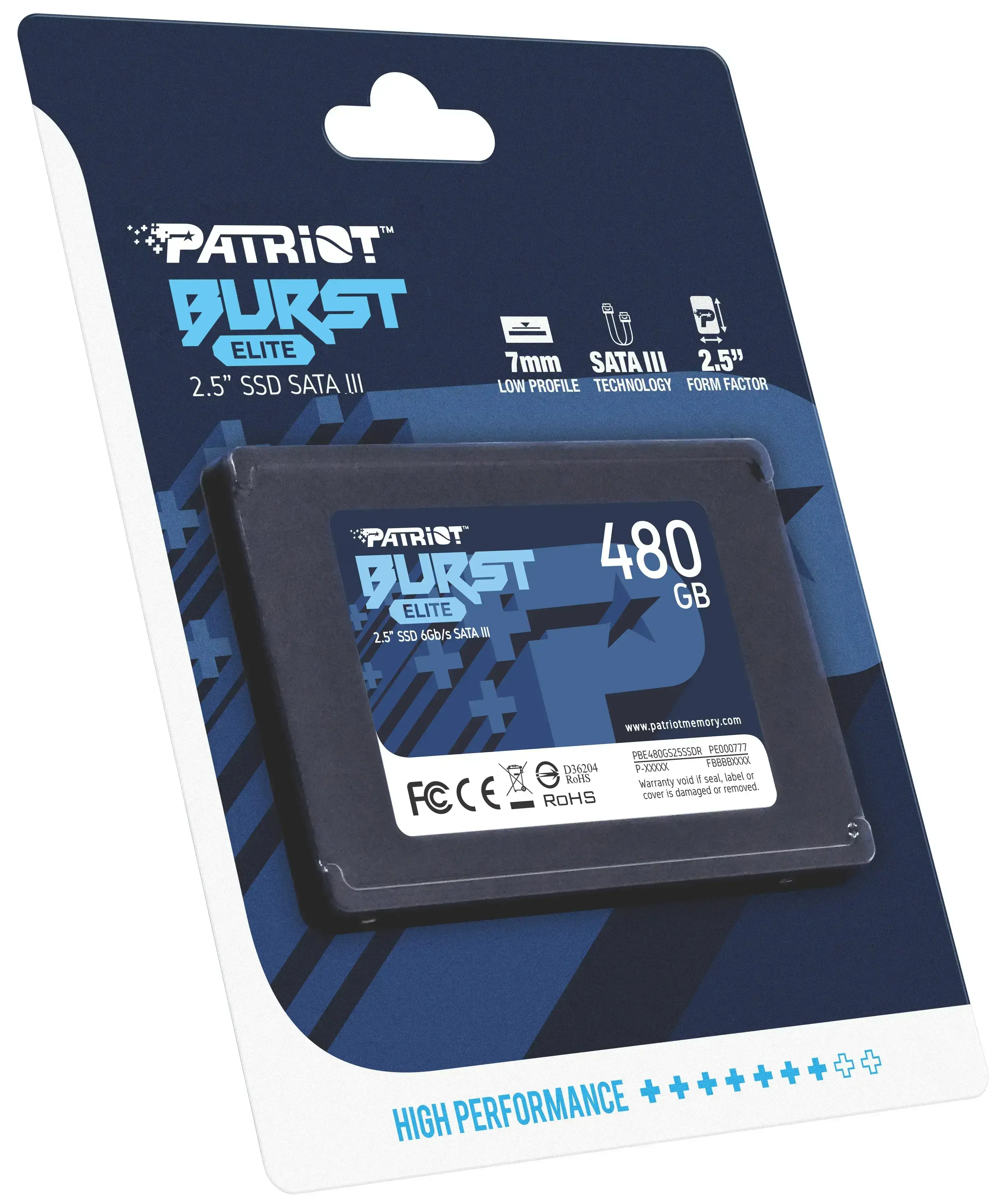 SSD накопитель PATRIOT Burst Elite 480 GB (PBE480GS25SSDR)
